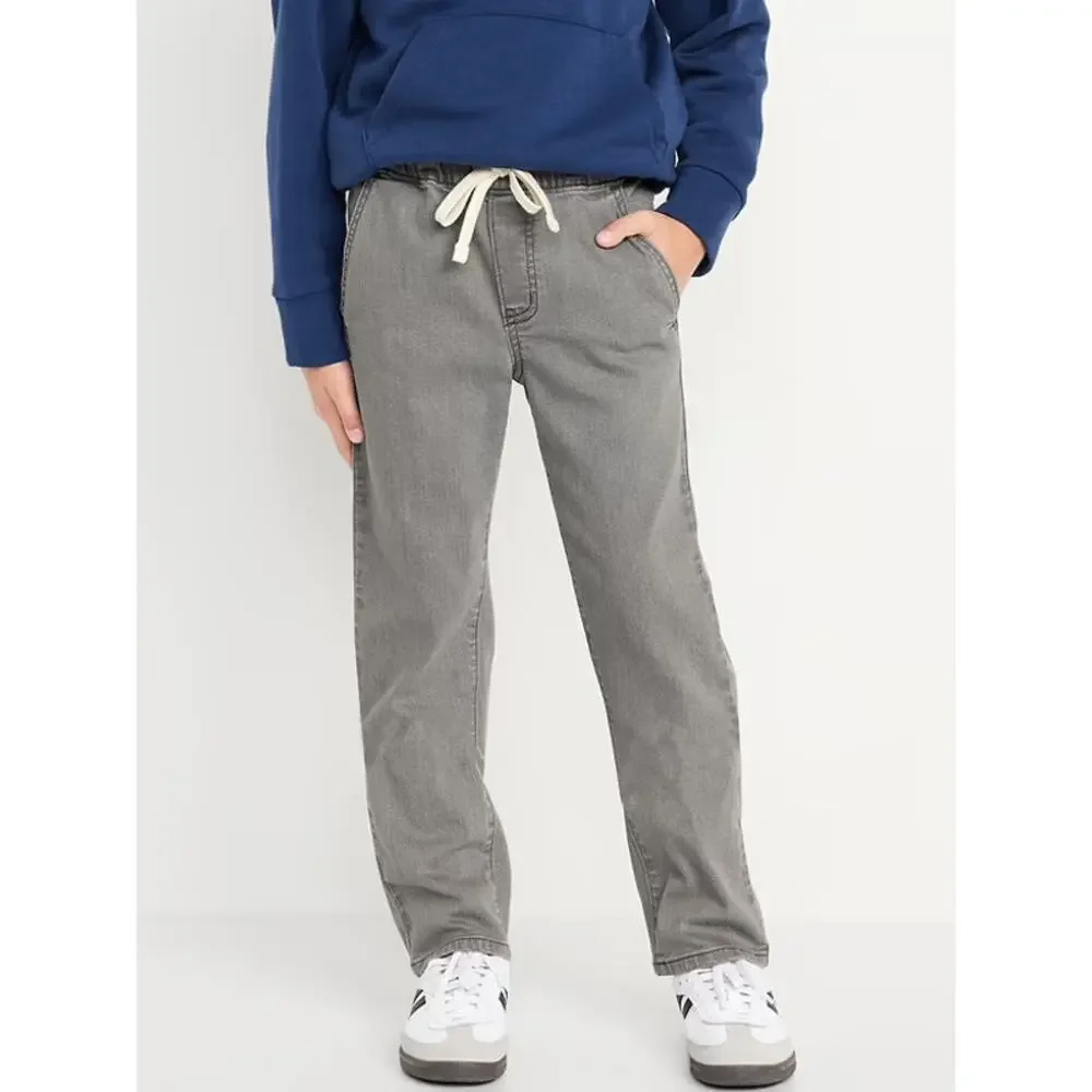 Old Navy Boys Wow Pull-On Straight Leg Jeans - Gray L (10-12)